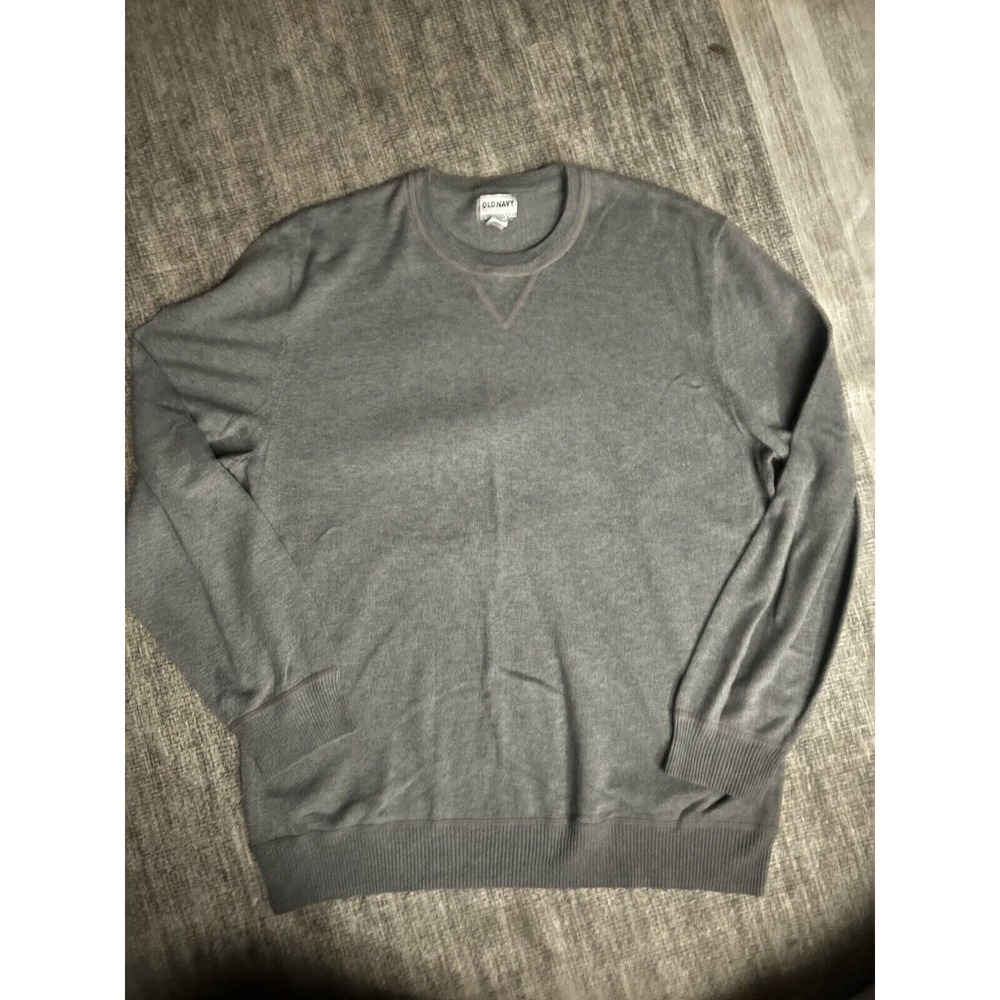Old Navy Mens XL Gray Crewneck Sweater Cotton Blend Made In India
